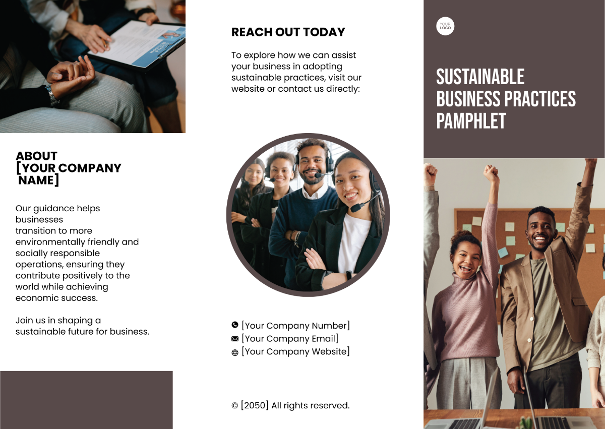 Free Sustainable Business Practices Pamphlet Template