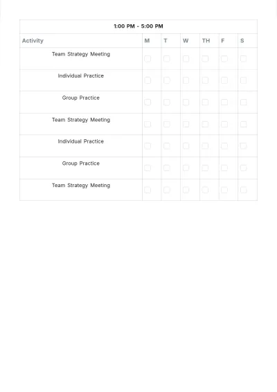 Free Gaming Schedule Template to Edit Online