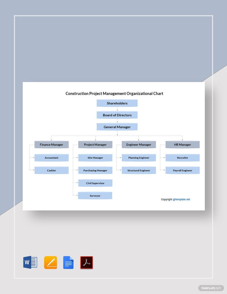 Construction Project Management Organizational Chart Template