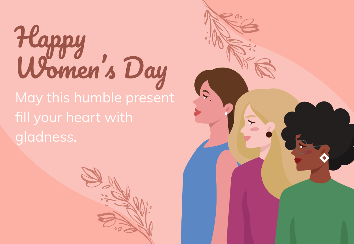 Happy Women's Day Gift Cards Template