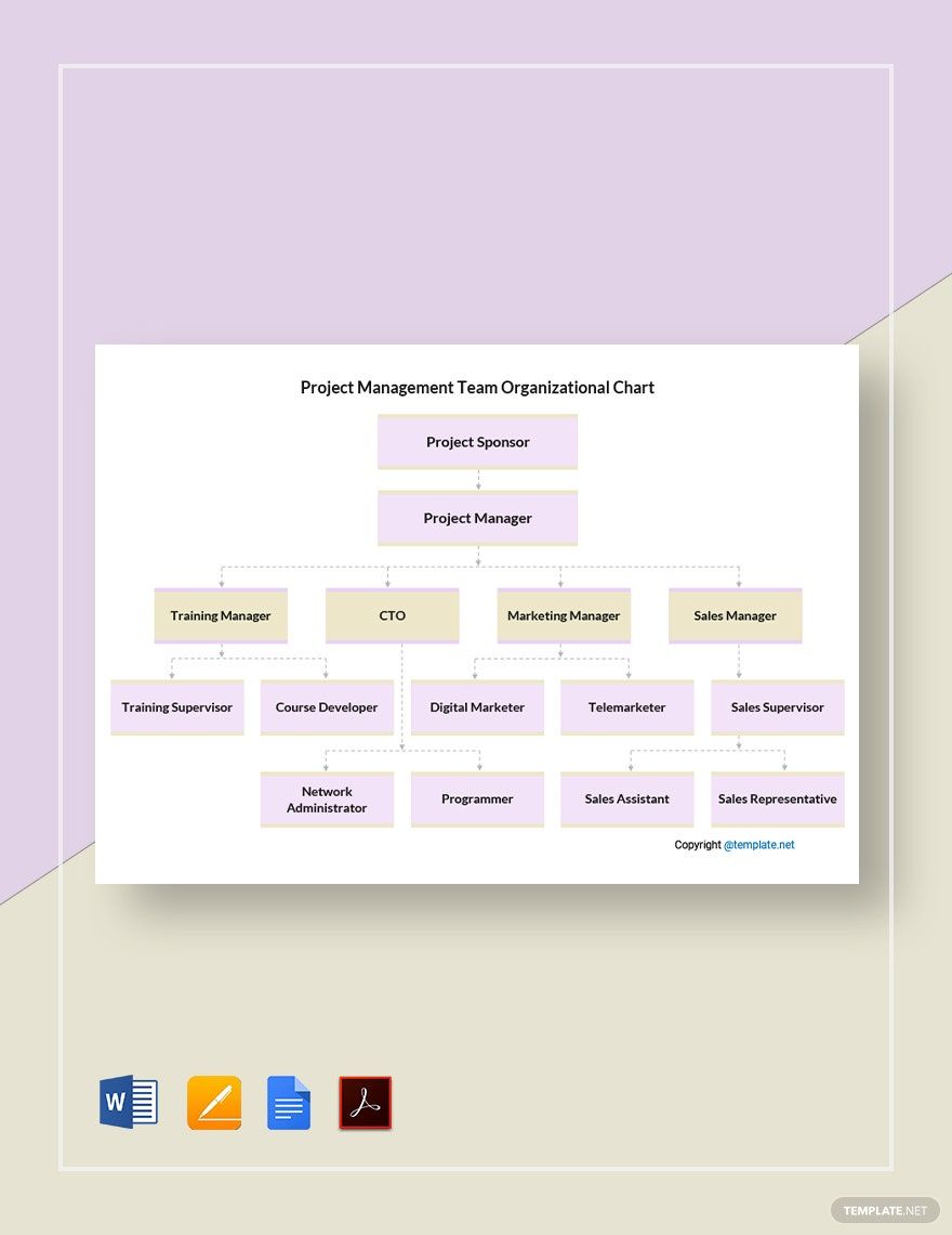 Project Management Team Organizational Chart Template