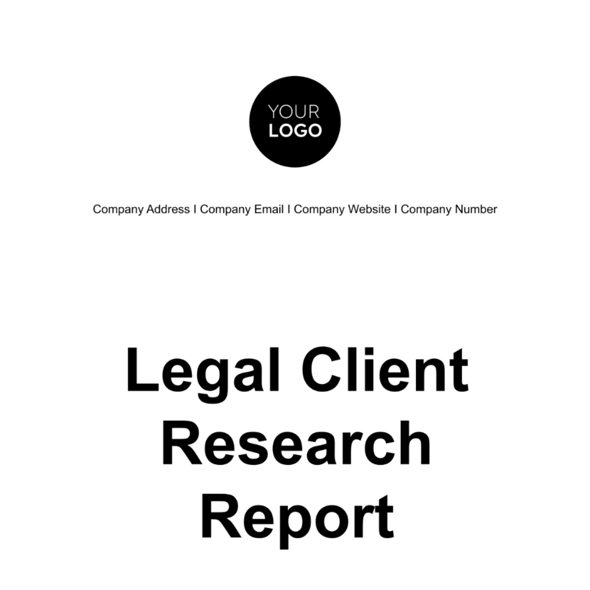 Legal Client Research Report Template