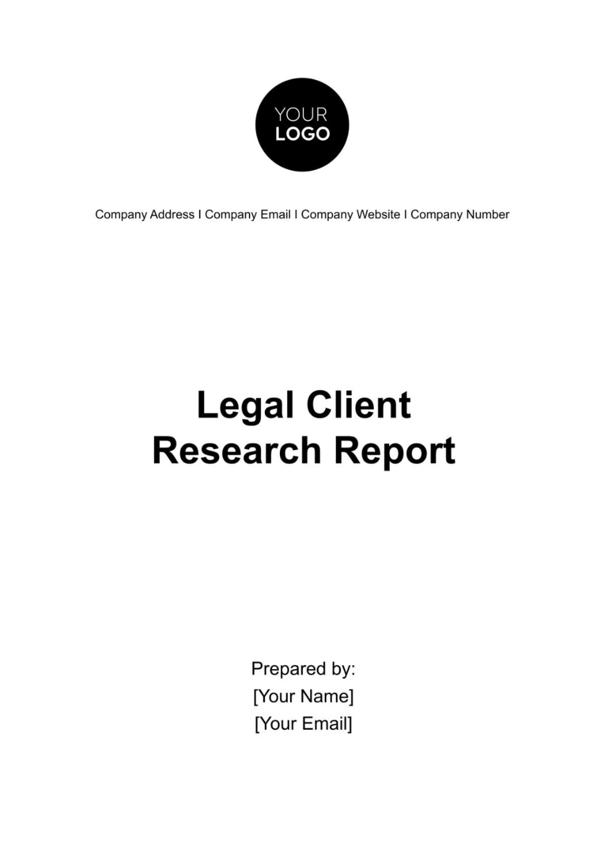 Legal Client Research Report Template