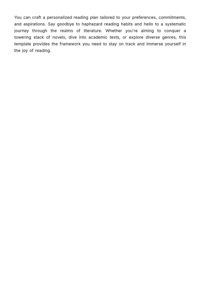 Free Book Reading Schedule Template to Edit Online