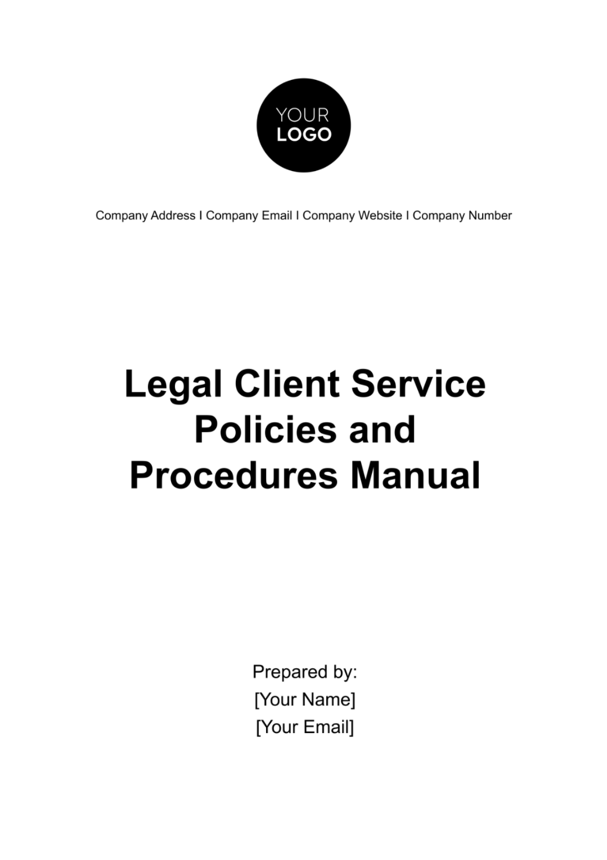 Legal Client Service Policies and Procedures Manual Template