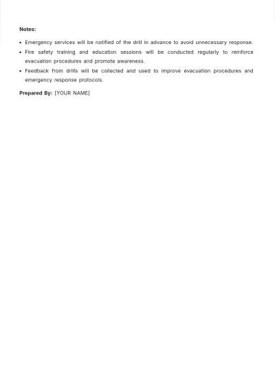 Free Fire Drill Schedule Template to Edit Online