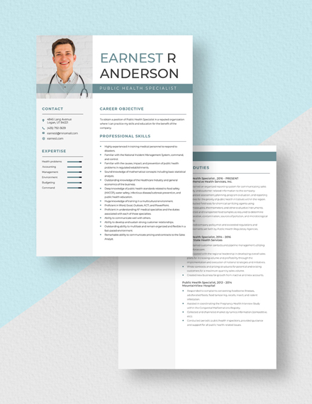 Public Health Specialist Resume Download
