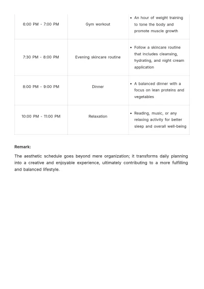 Free Aesthetic Schedule Template to Edit Online
