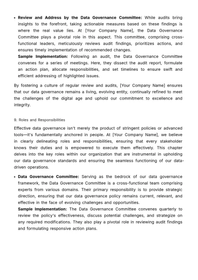 Free Marketing Data Governance Policy & Procedure Template to Edit Online