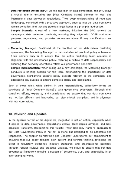 Free Marketing Data Governance Policy & Procedure Template to Edit Online