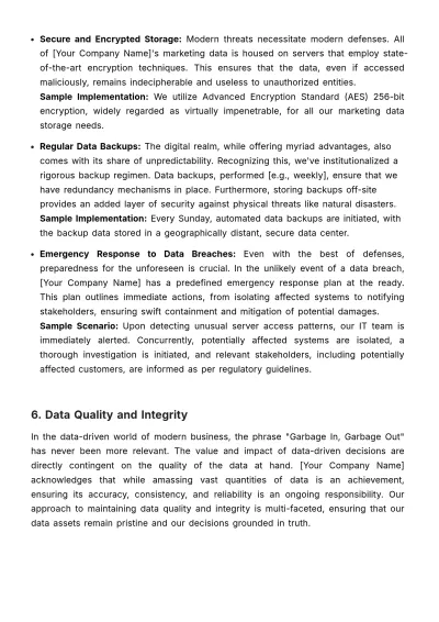 Free Marketing Data Governance Policy & Procedure Template to Edit Online