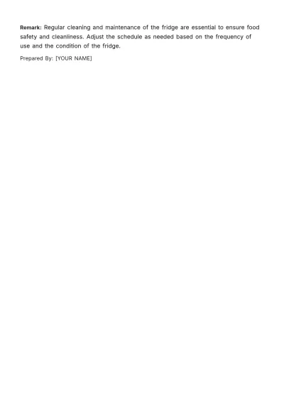 Free Fridge Cleaning Schedule Template to Edit Online