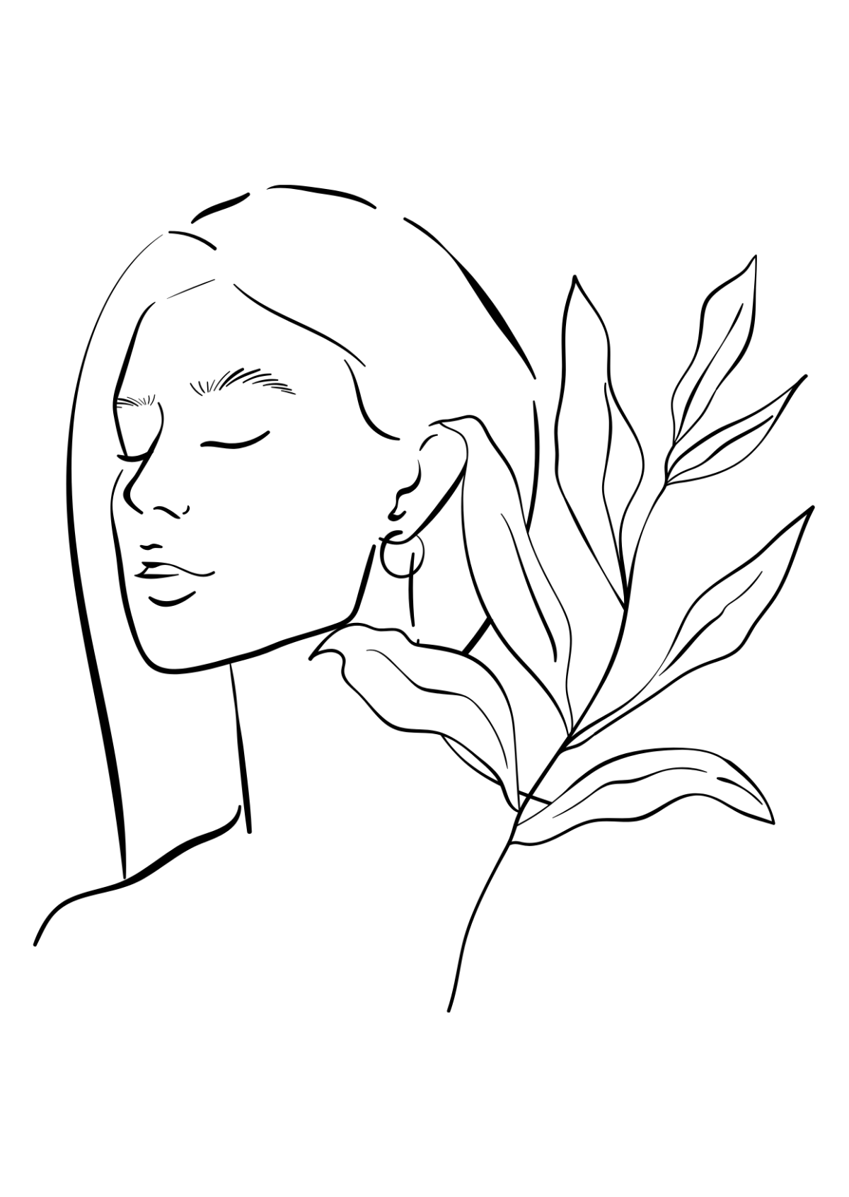 Free Women’s Day Drawing Template