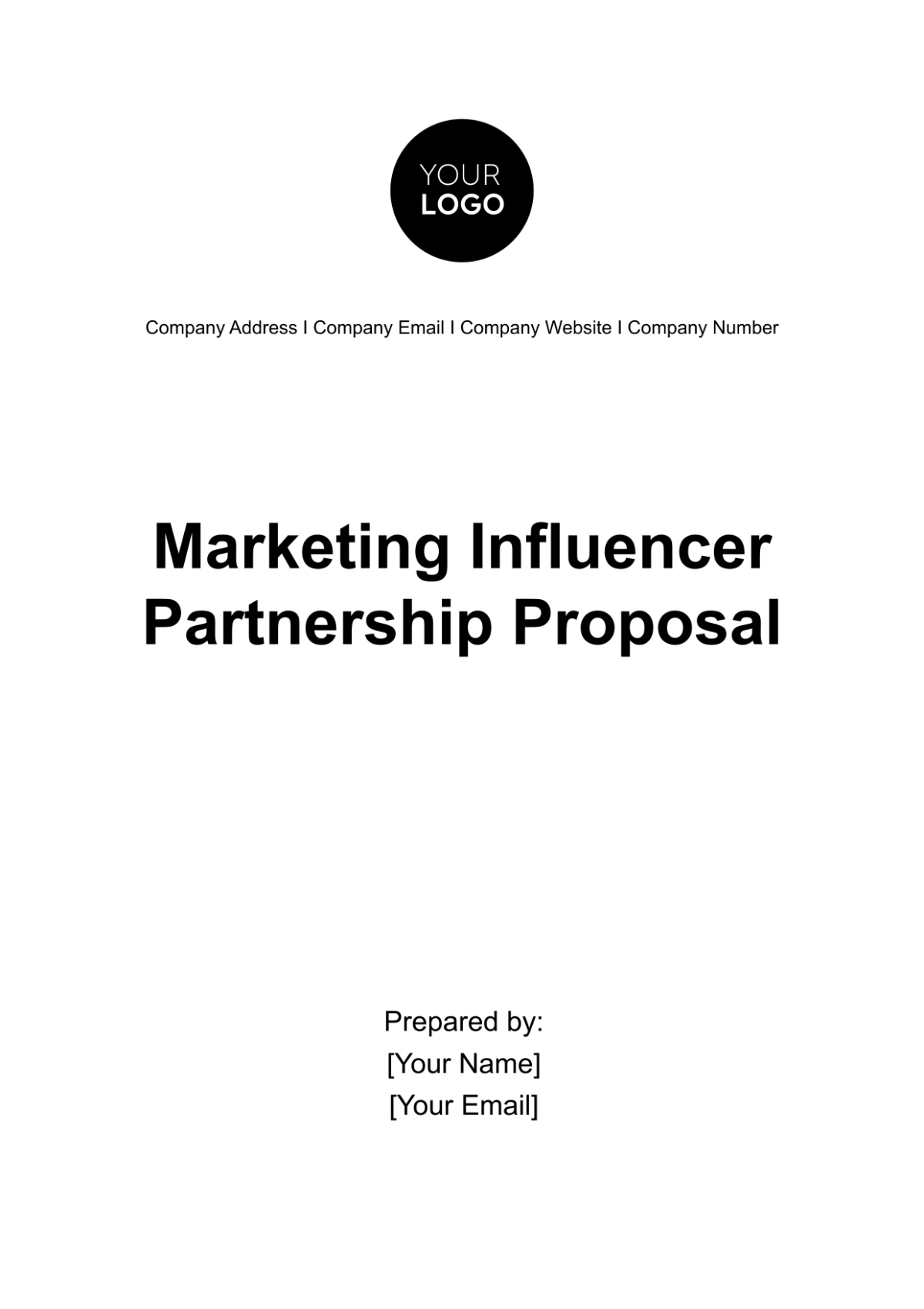 Free Marketing Influencer Partnership Proposal Template