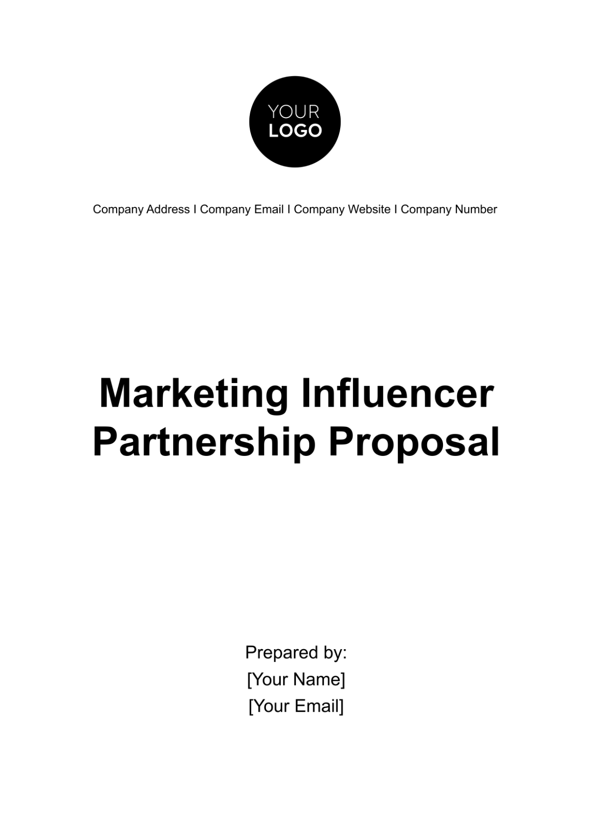 Marketing Influencer Partnership Proposal Template - Edit Online & Download