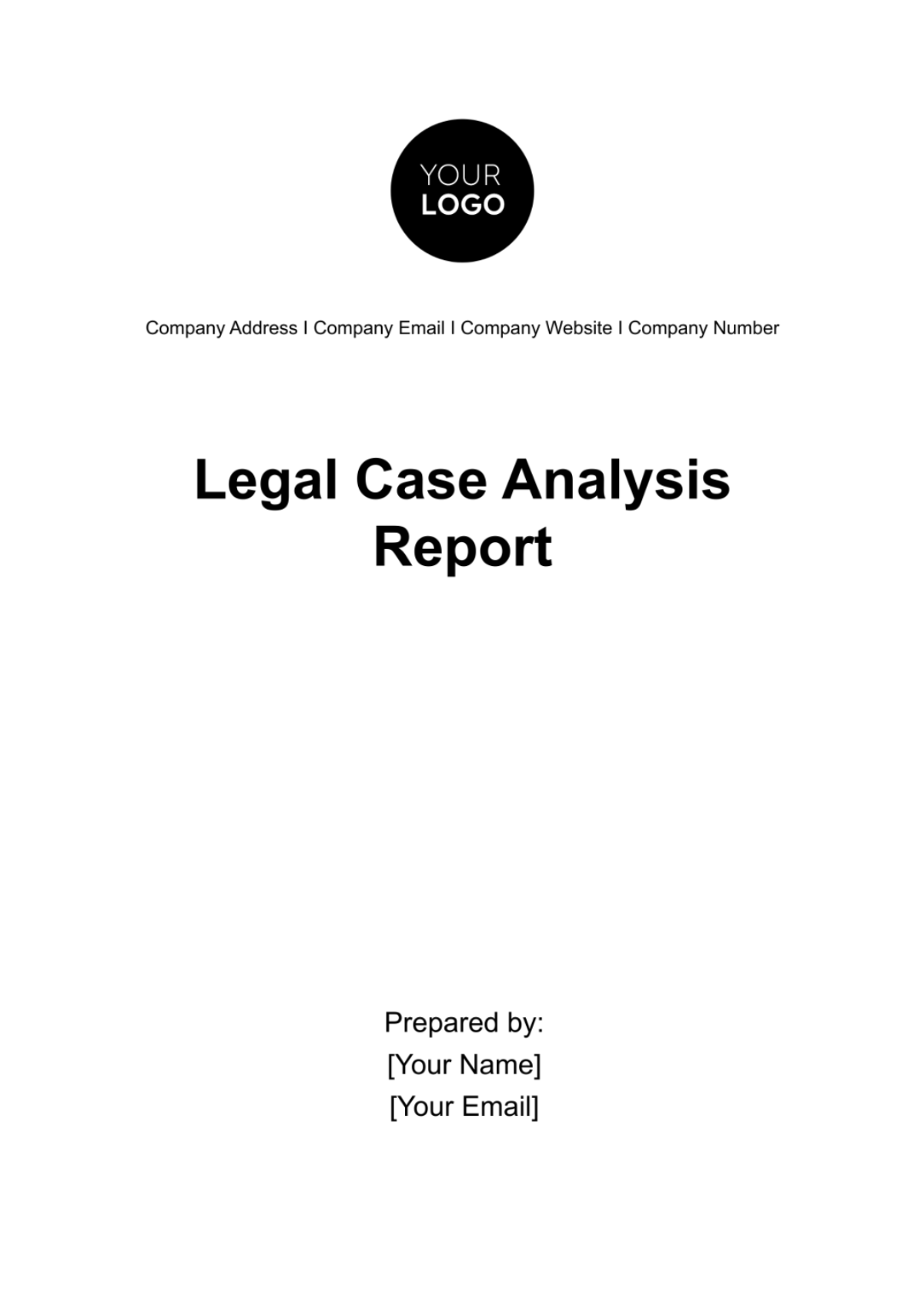 Free Legal Case Analysis Report Template