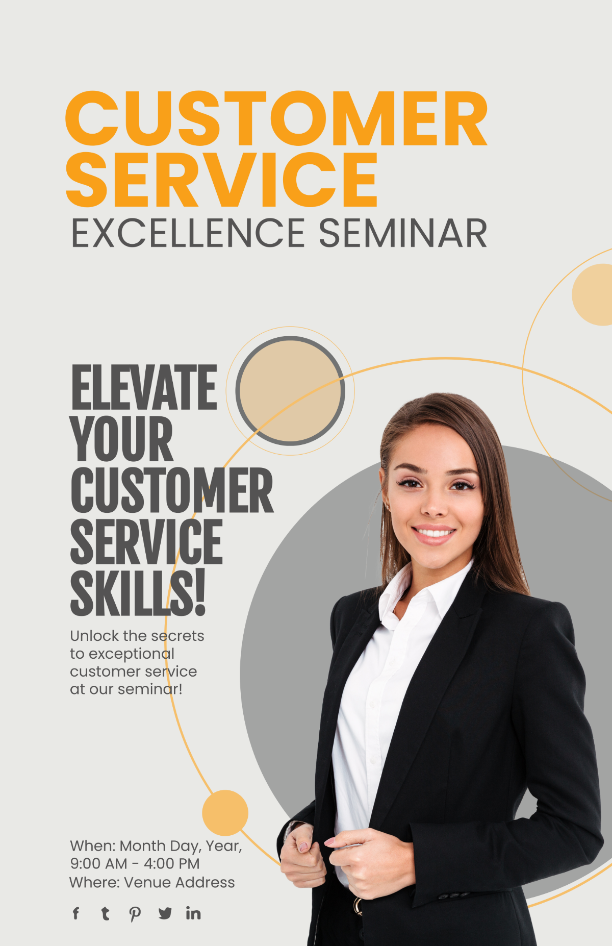 Customer Service Excellence Seminar Poster Template