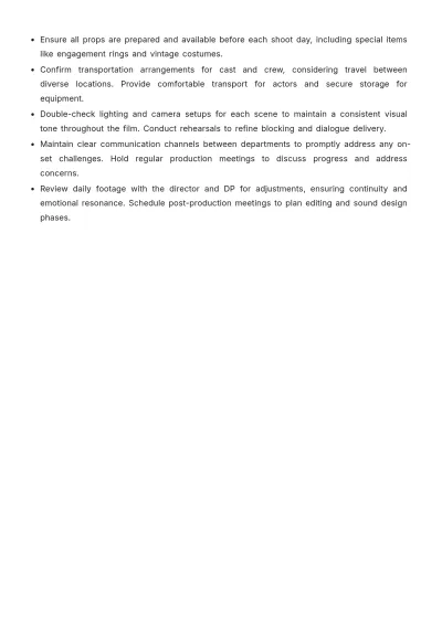 Free Shooting Schedule Template to Edit Online