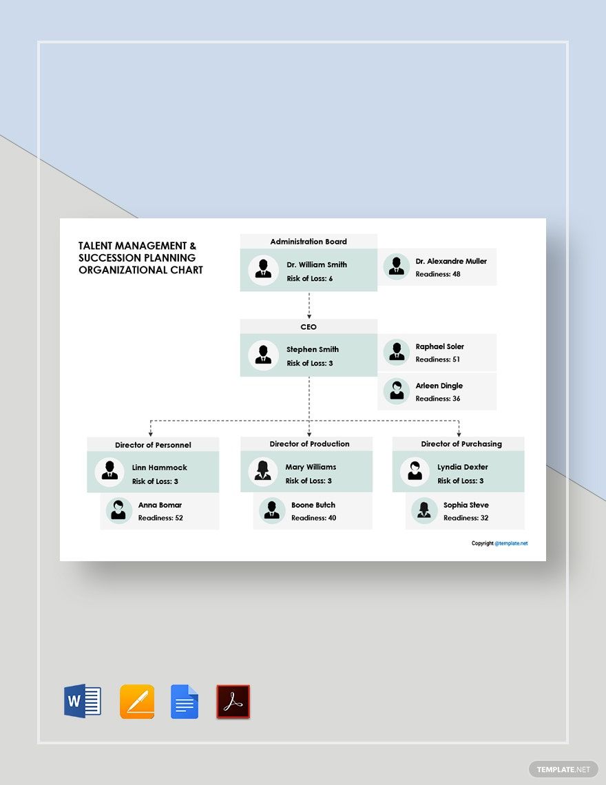 Talent Management and Succession Planning Organizational Chart Template