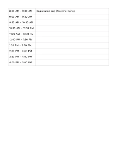 Free Marketing PR Event Schedule Template to Edit Online