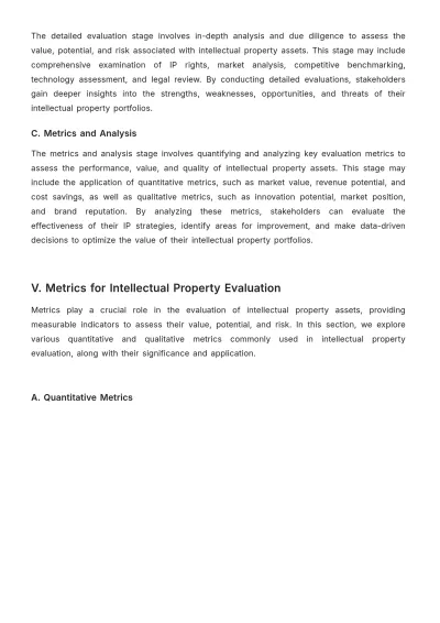 Free Legal Intellectual Property Evaluation and Metrics Manual Template to Edit Online