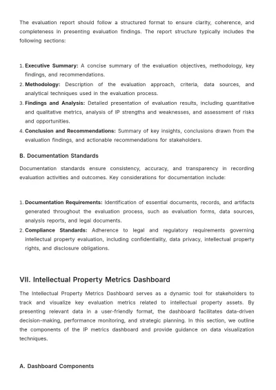 Free Legal Intellectual Property Evaluation and Metrics Manual Template to Edit Online