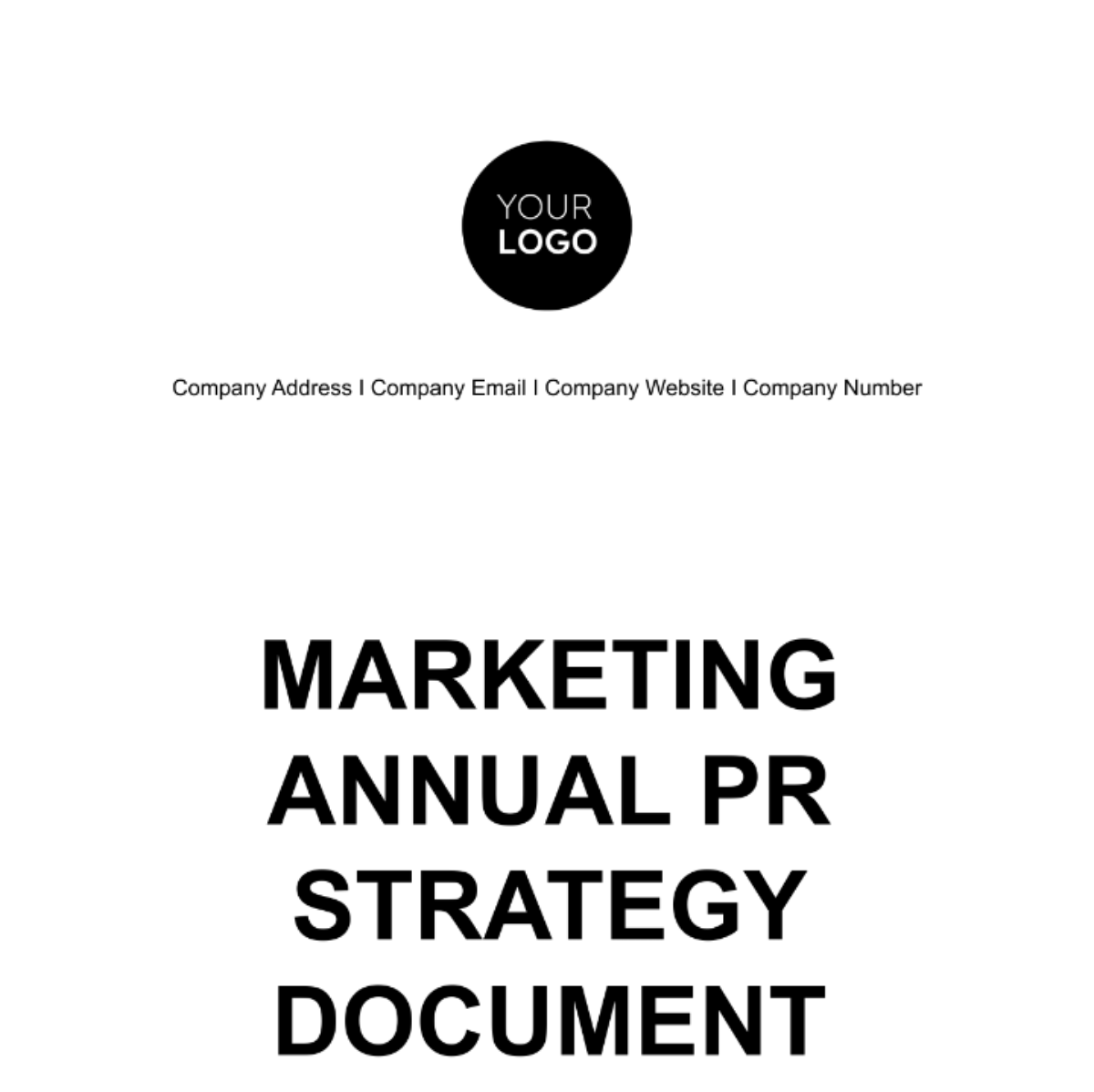 Marketing Annual PR Strategy Document Template