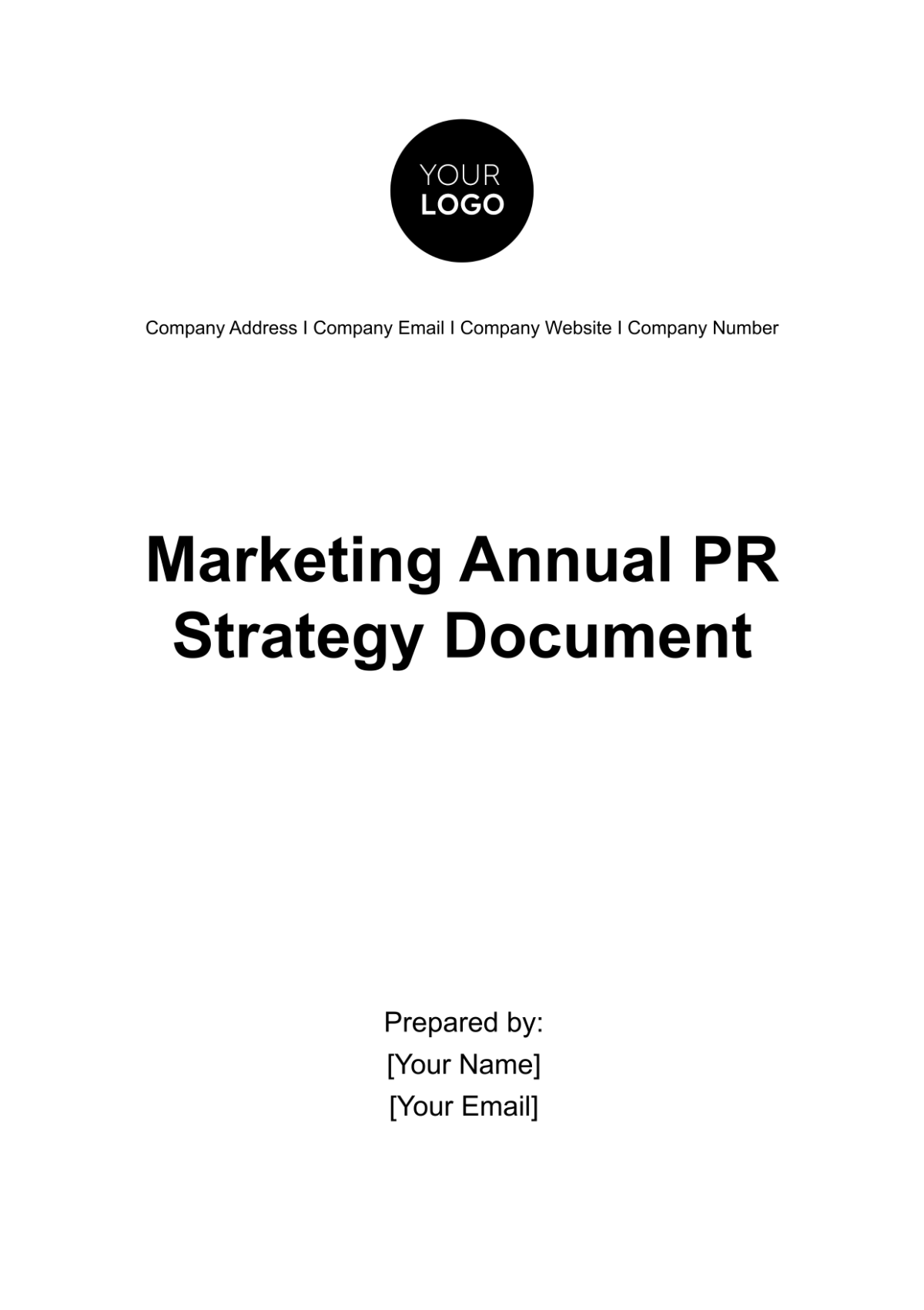 Free Marketing Annual PR Strategy Document Template