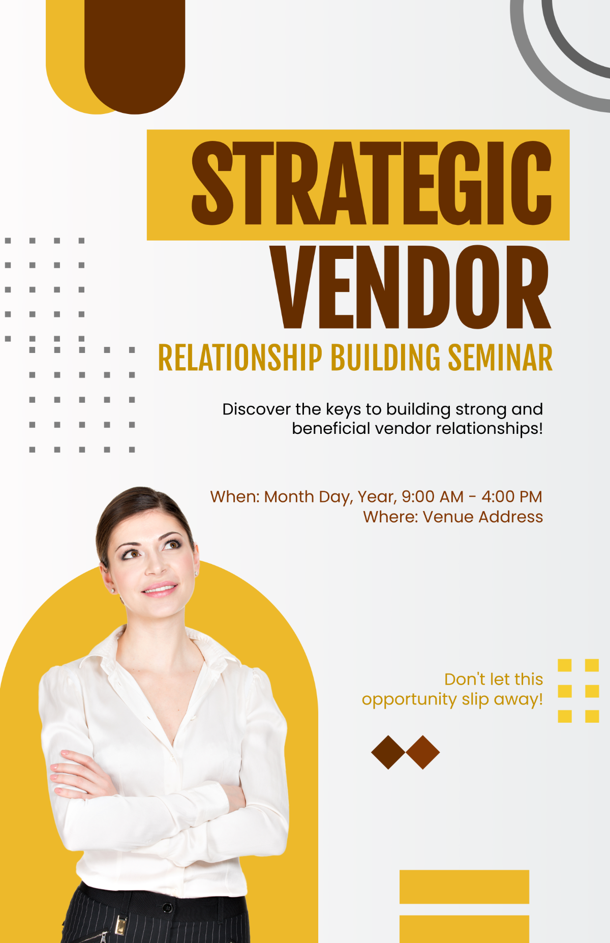 Strategic Vendor Relationship Building Seminar Poster