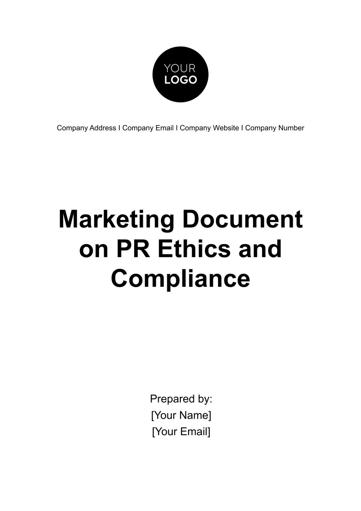 Marketing Document on PR Ethics and Compliance Template