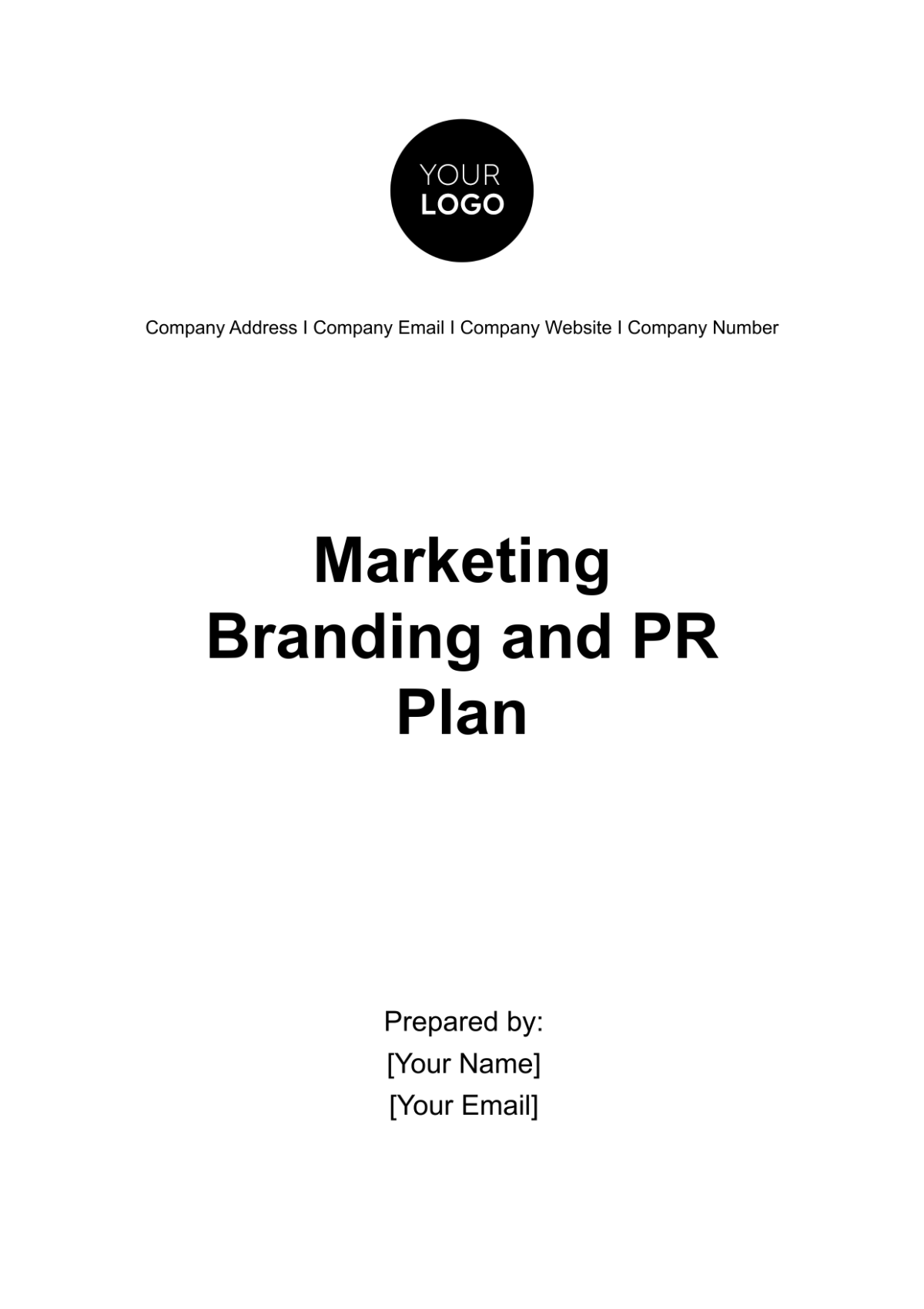 Free Marketing Branding and PR Plan Template