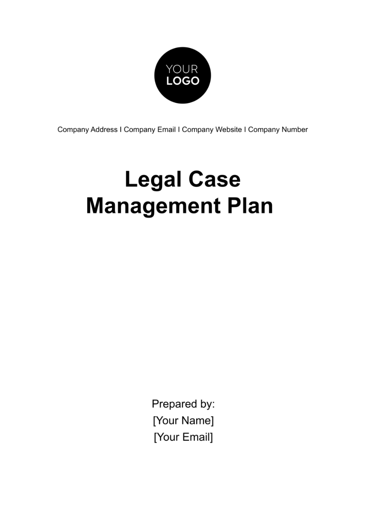 Legal Case Management Plan Template