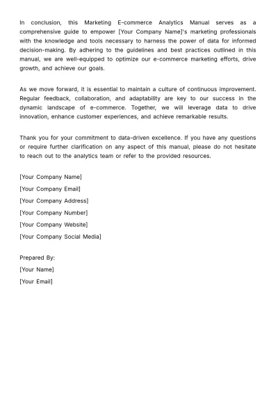 Free Marketing E-commerce Analytics Manual Template to Edit Online
