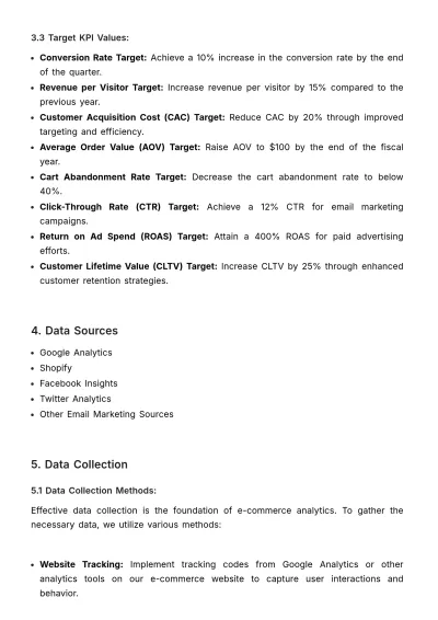Free Marketing E-commerce Analytics Manual Template to Edit Online