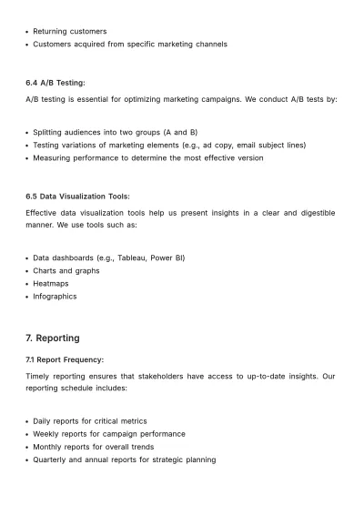 Free Marketing E-commerce Analytics Manual Template to Edit Online