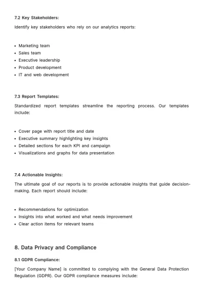 Free Marketing E-commerce Analytics Manual Template to Edit Online