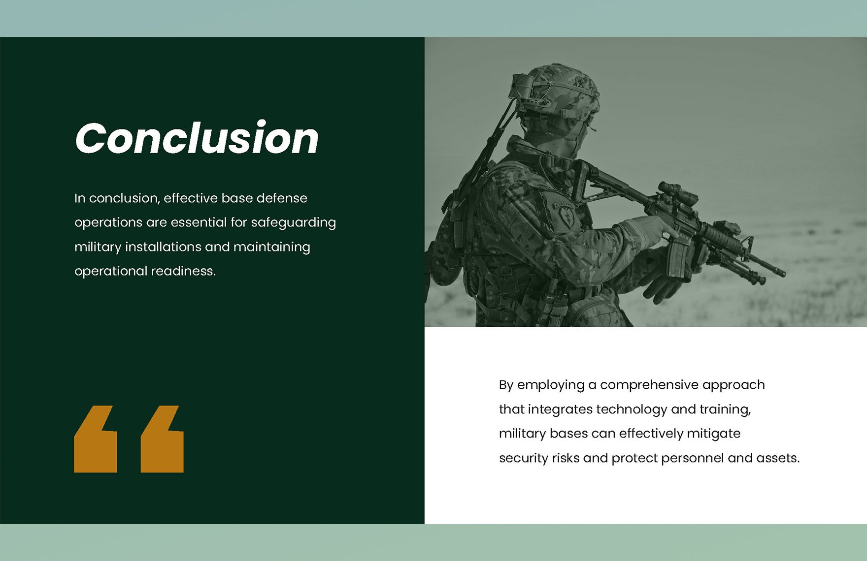 Army Base Defense Operations PPT Template