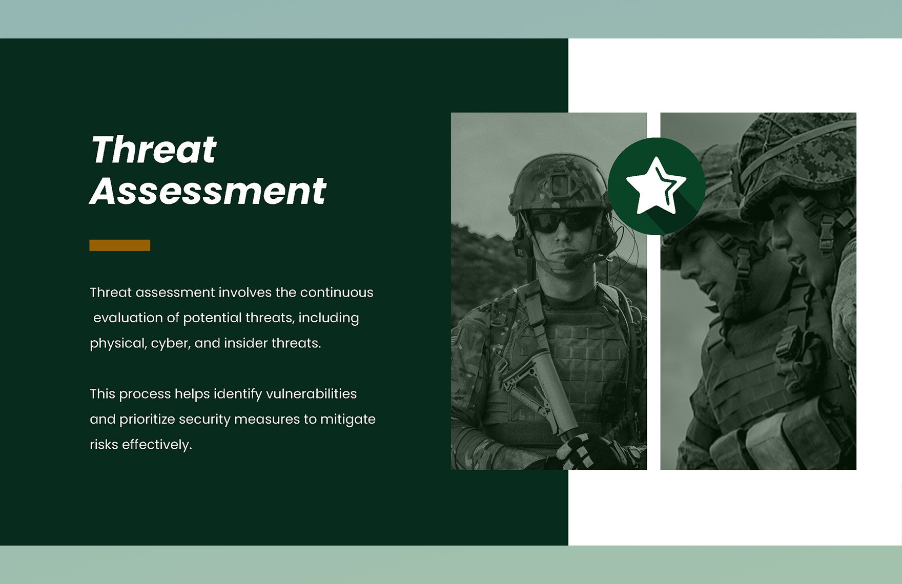 Army Base Defense Operations PPT Template