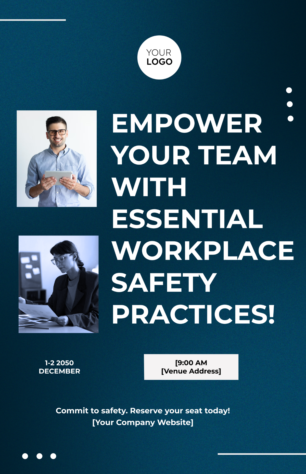 Workplace Safety Training Seminar Poster Template
