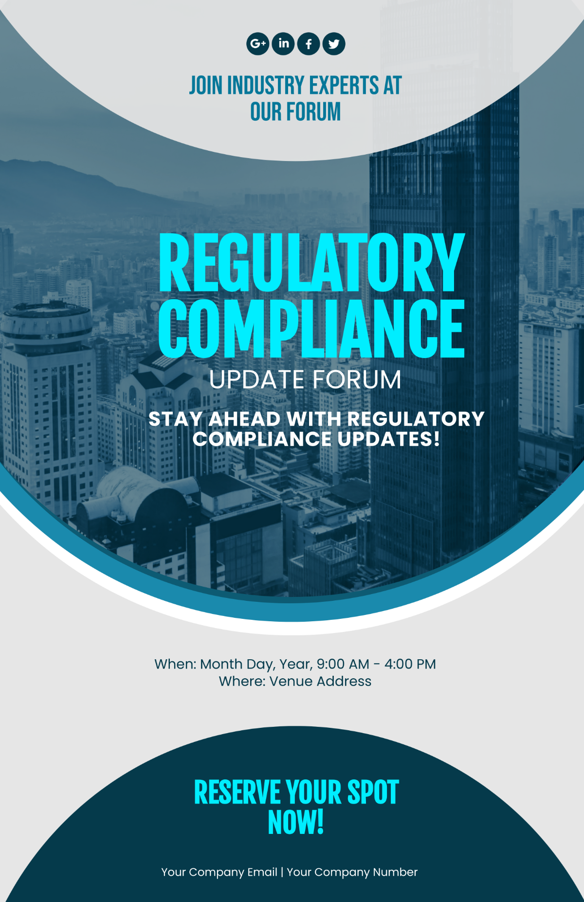 Regulatory Compliance Update Forum Poster Template