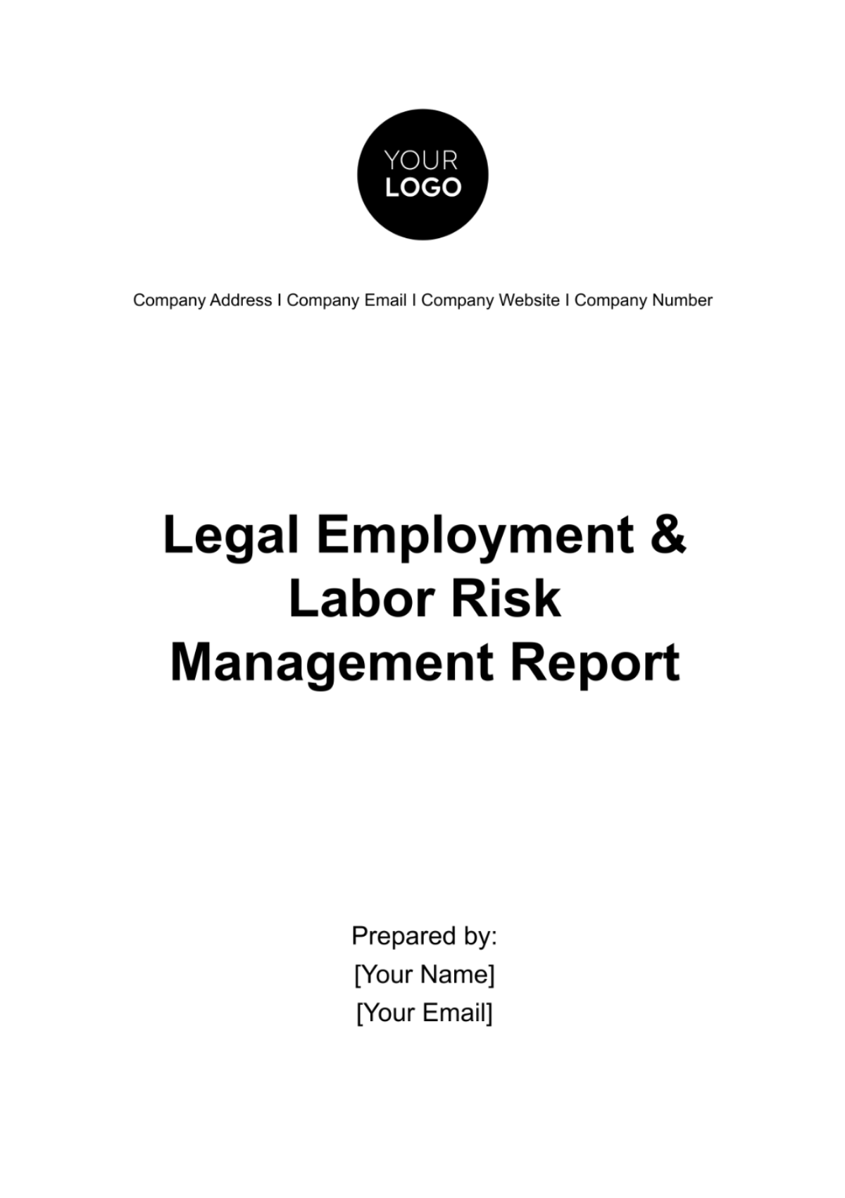 Legal Employment & Labor Risk Management Report Template