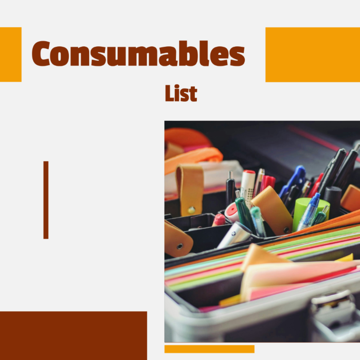 Consumables List template