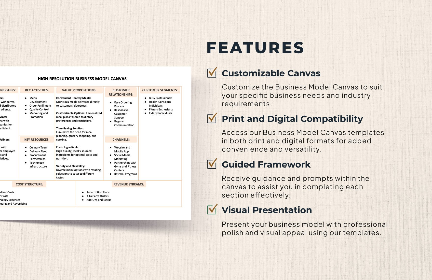 High-Resolution Business Model Canvas Template