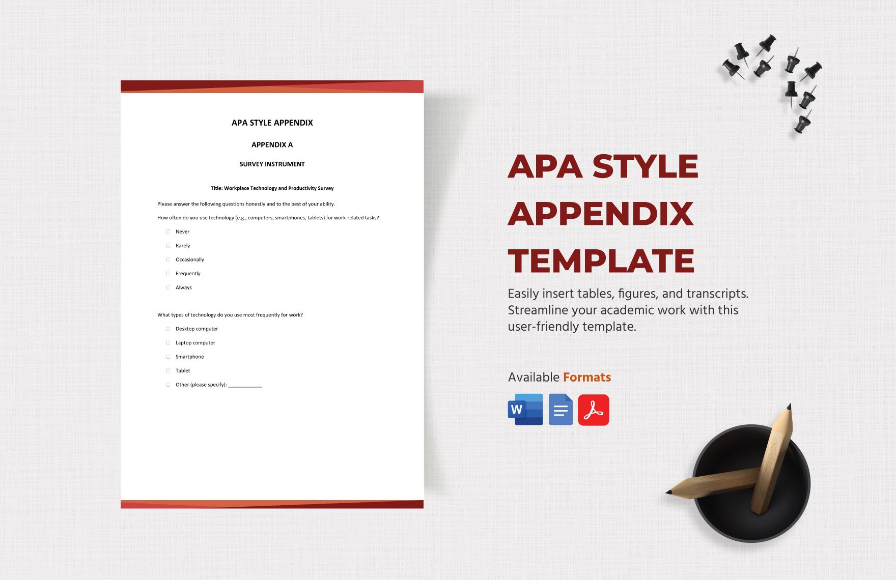 APA Style Appendix Template