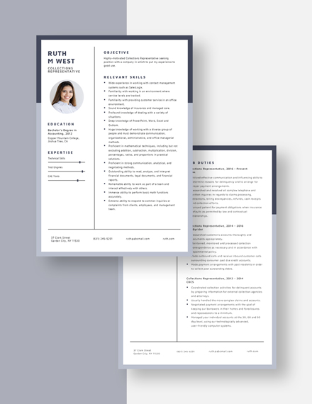 Collections Representative Resume Download