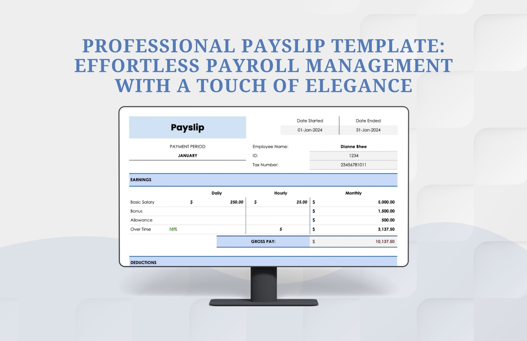 Professional Payslip Template