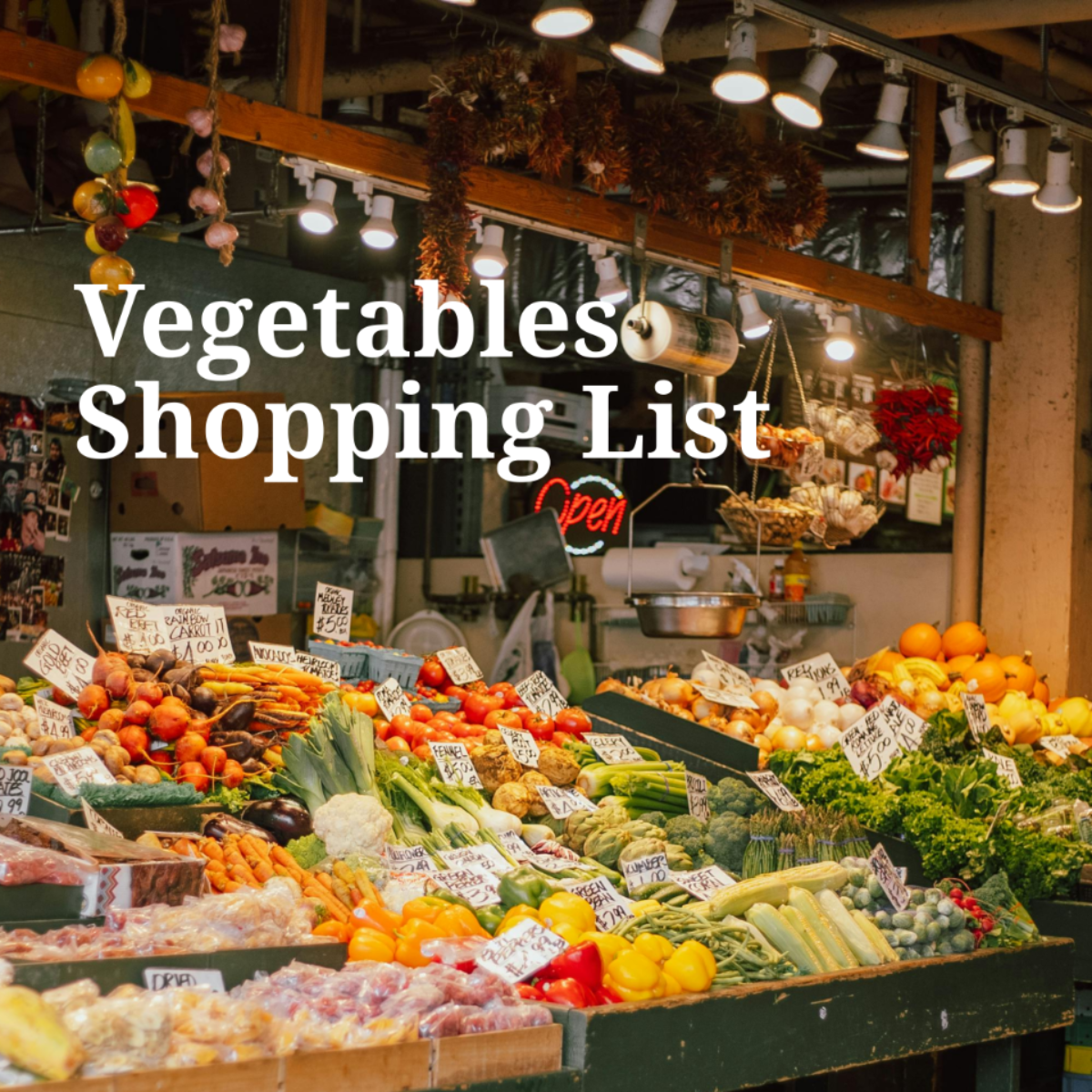 Vegetables Shopping List Template