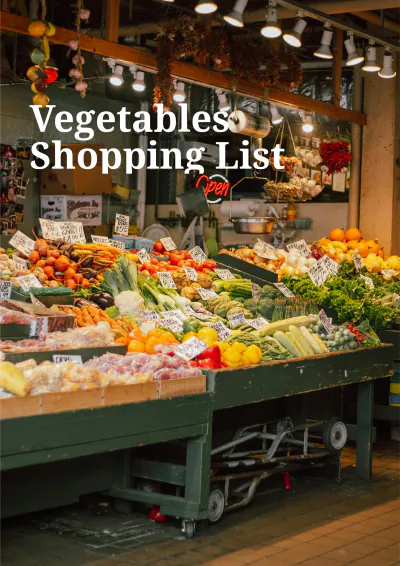 Free Vegetables Shopping List Template to Edit Online