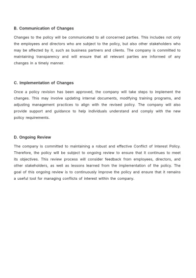 Free Legal Employment & Labor Conflict of Interest Policy Template to Edit Online