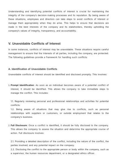 Free Legal Employment & Labor Conflict of Interest Policy Template to Edit Online